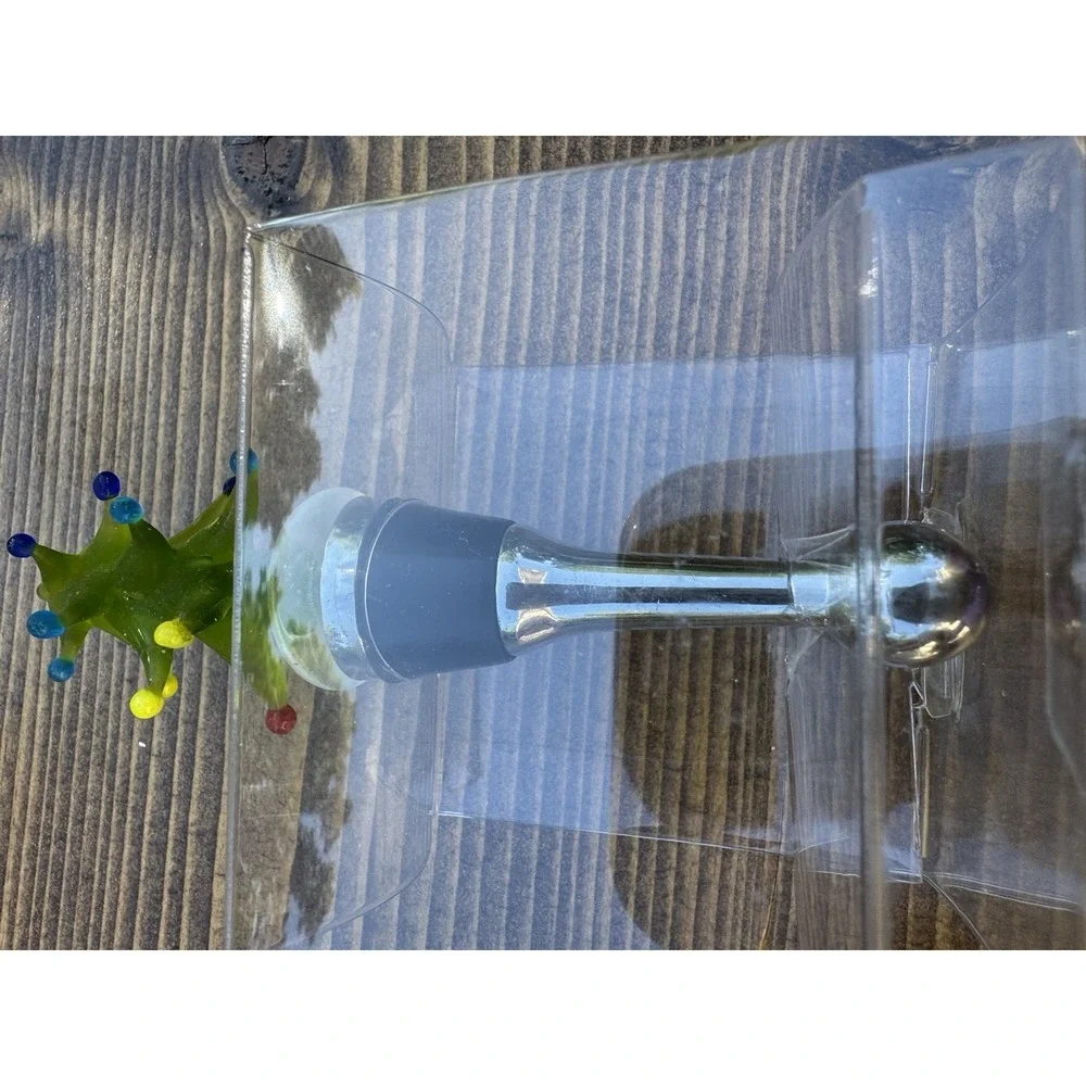 Christmas Tree Wine Bottle Stopper Pier 1 Hand Blown Art Glass Holiday Decor